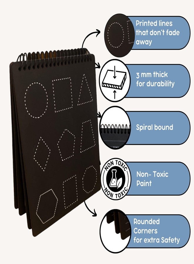 Berrybee لوحة مونتيسوري بيري بي ٨ في ١ لتعليم الكتابة للأطفال من عمر ٢ إلى ٦ سنوات | لوحة تتبع للأرقام والأشكال والأنماط | قابلة لإعادة الاستخدام لتدريب الكتابة اليدوية | تعليمية ومتينة للرياضيات - Image 2